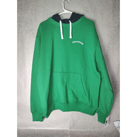 Champion Colorblock Powerblend Green Hoodie Sz L NWT - Picture 1 of 6